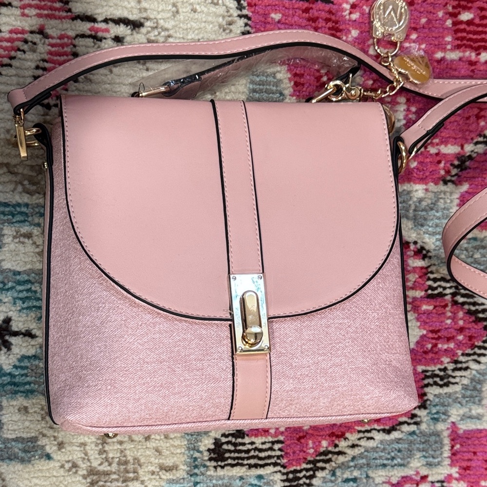 Mkf Collection by Mia K Pink Gold Crossbody Maren Shoulder Bag Purse NWT - Picture 4 of 17